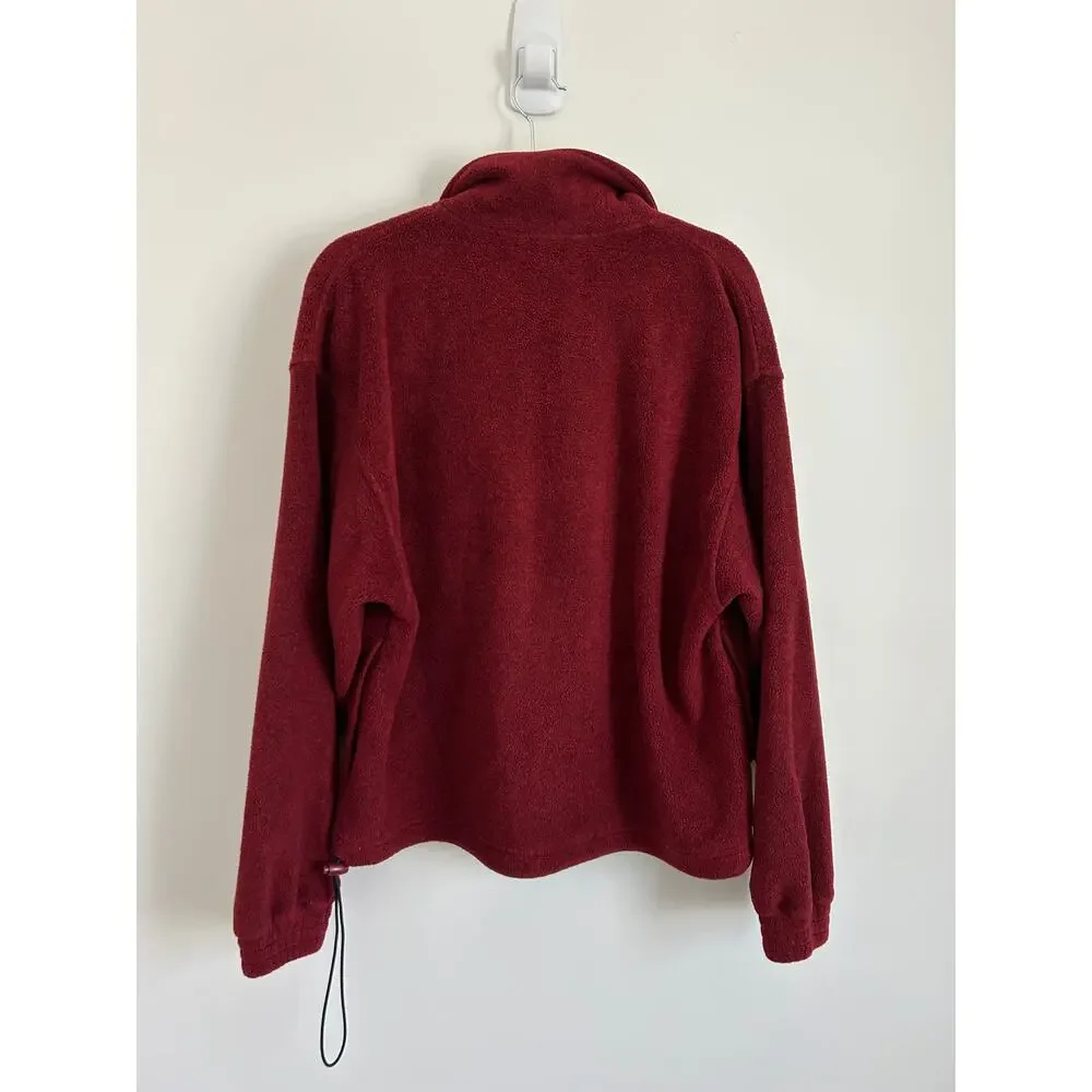Vintage EMS Burgundy Fleece 1/2 Zip Pullover Sweater Men’s Medium Skier Logo